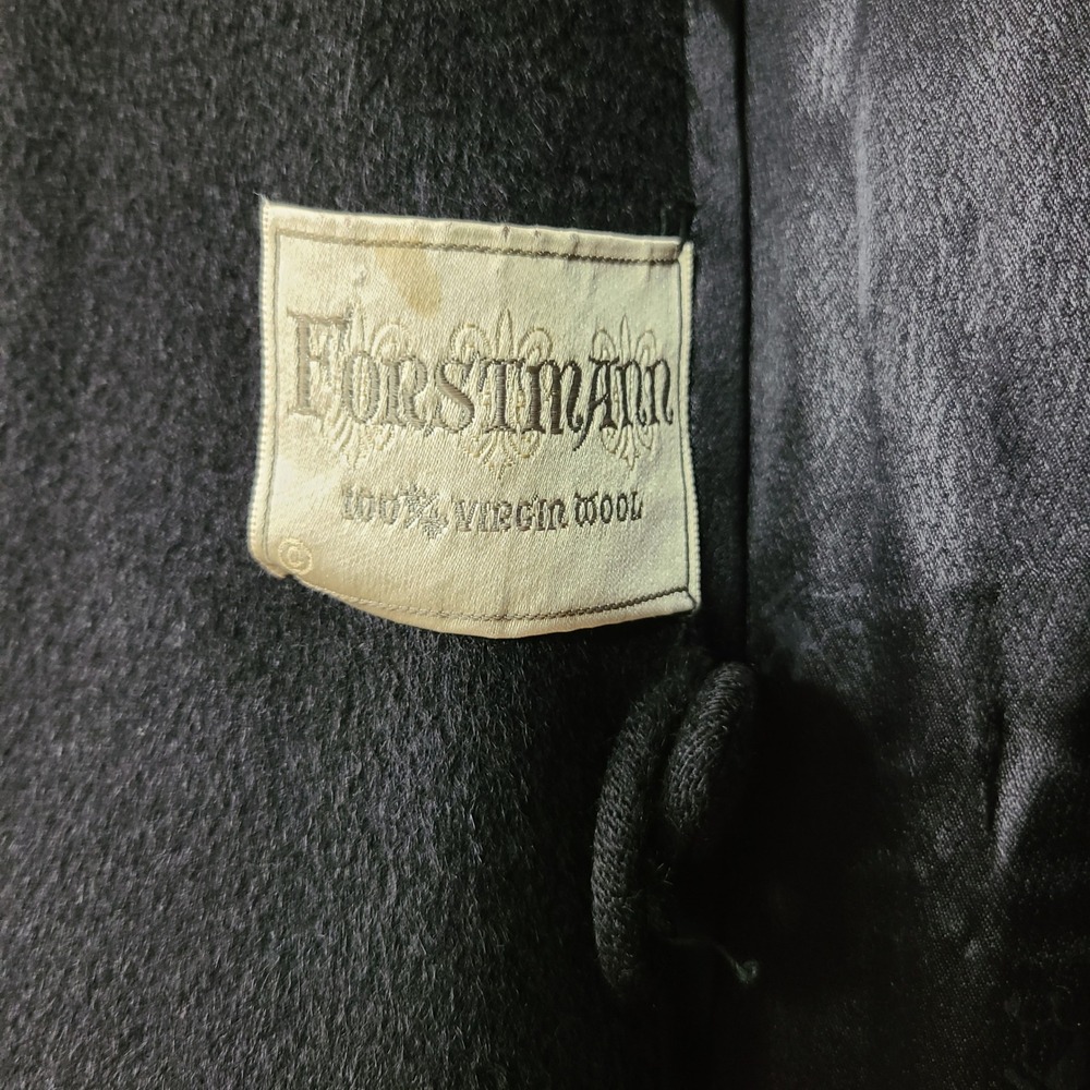 Forstmann Black 100% Virgin Wool Shawl Collar Coat Needs‎ Repairs - Picture 8 of 12